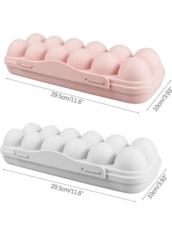 سان يي حامل بيضان للثلاجة، صندوق تخزين بيض بـ 12 شبكة مع غطاء، حاوية تخزين بلاستيكية لتنظيم وتخزين المطبخ - Image 2